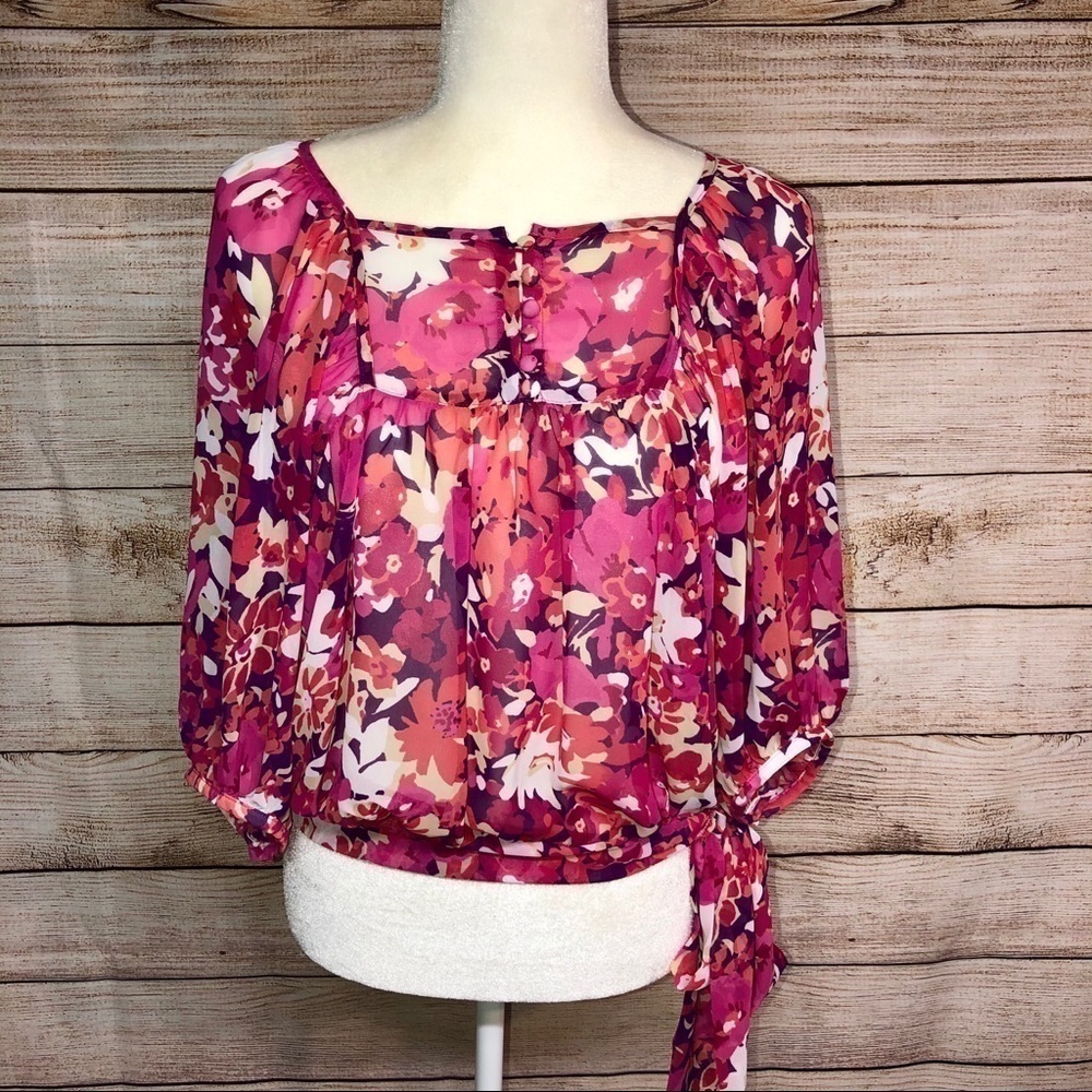 Floral Tie-Waist Blouse - Picture 2 of 6